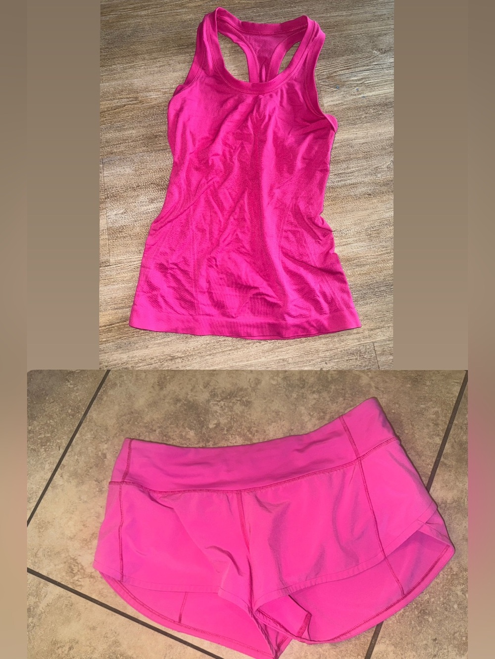 lululemon athletica Hot Pink Athletic Shorts + athleta top